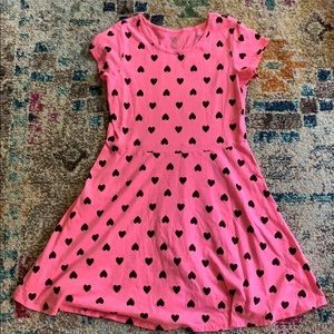 The Children's Place Mini Dress, Hot Pink with Black Hearts Dress, Valentine's